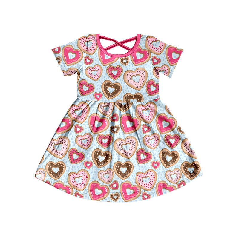 GSD0509 western valentine love pink short sleeve girl dress 20231005 preorder
