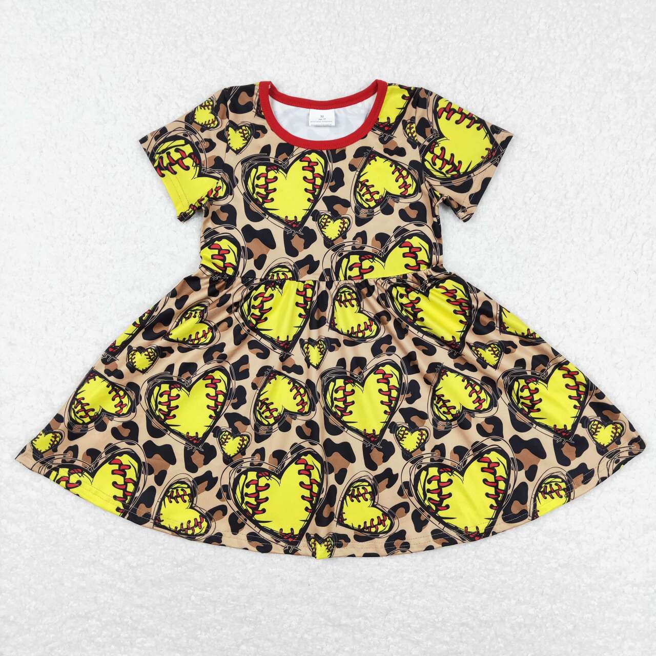 GSD0547 valentines softball leopard love girl dress 20231222 RTS