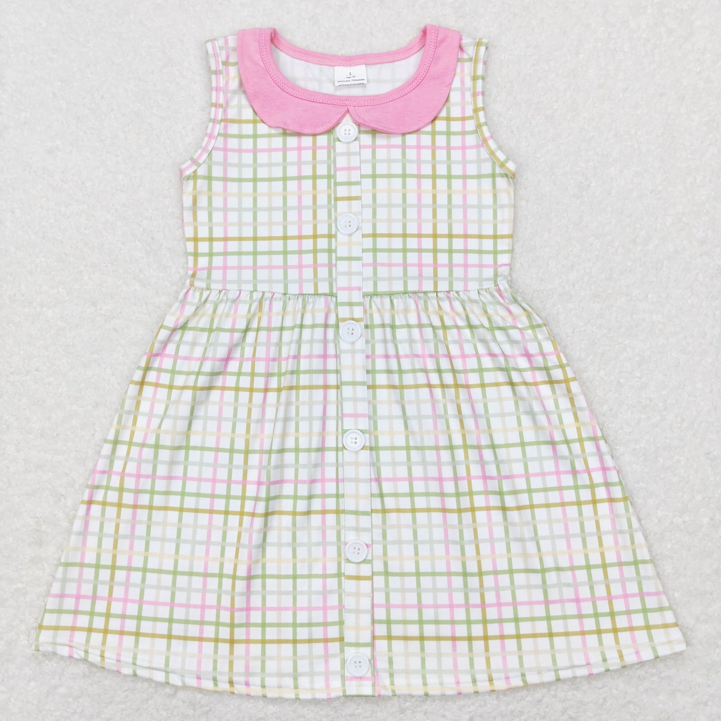 GSD0581  plaid colorful bunny Easter girl dress 202412 RTS、
