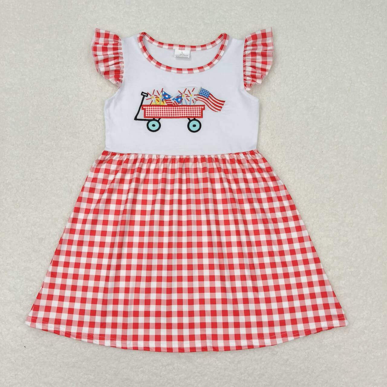 GSD0843 embroidery July 4th girl dress 202404