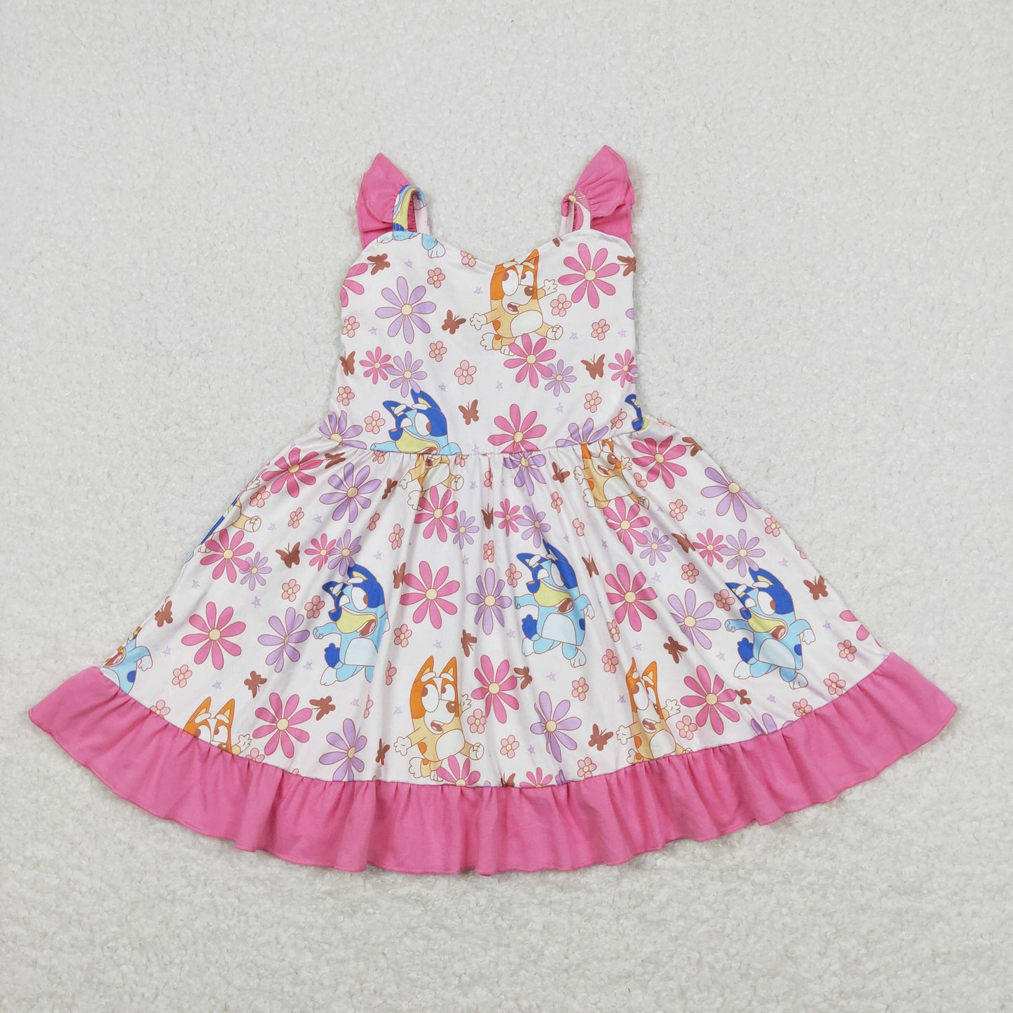 GSD0865 bluey dog cartoon flower girl dress 202403 RTS