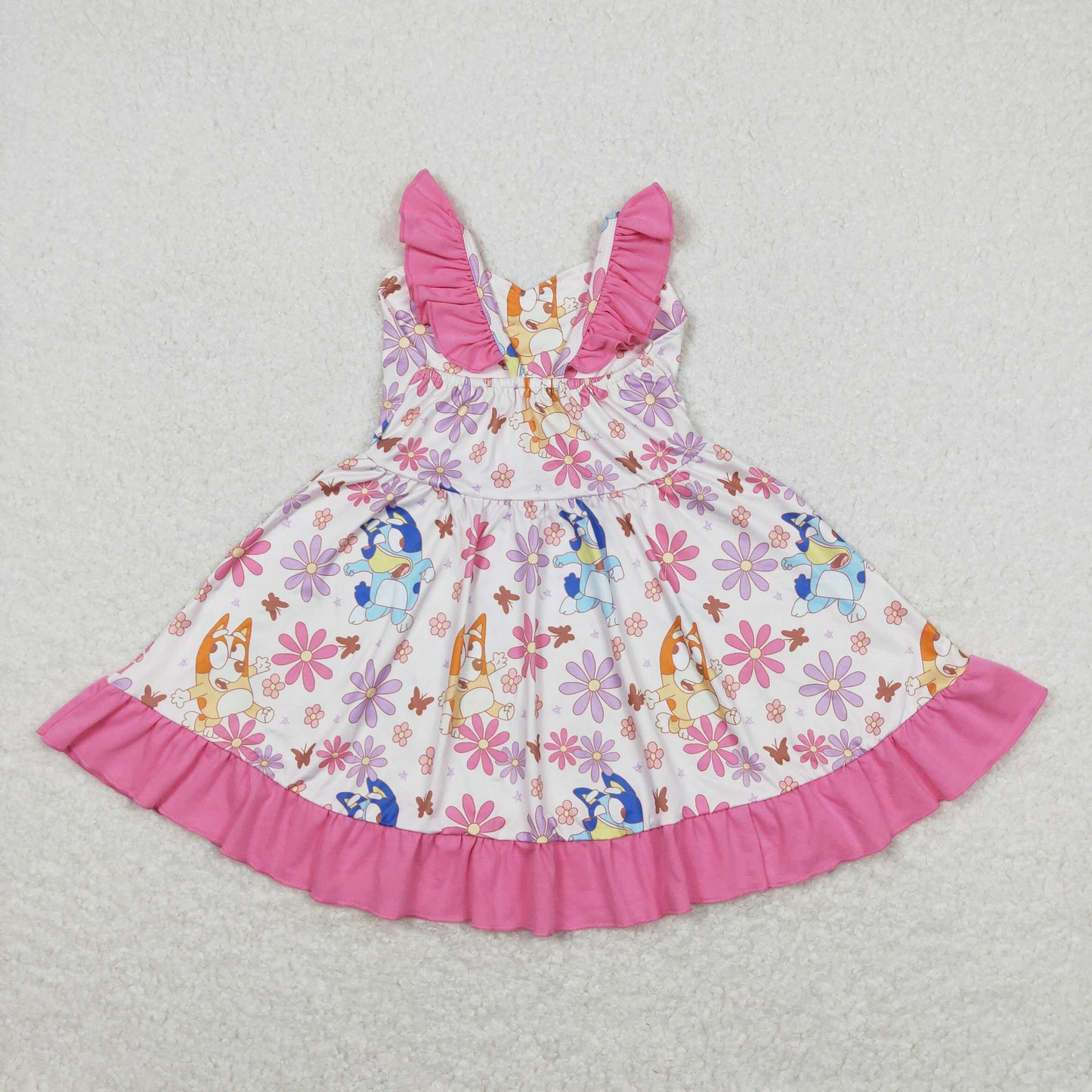 GSD0865 bluey dog cartoon flower girl dress 202403 RTS