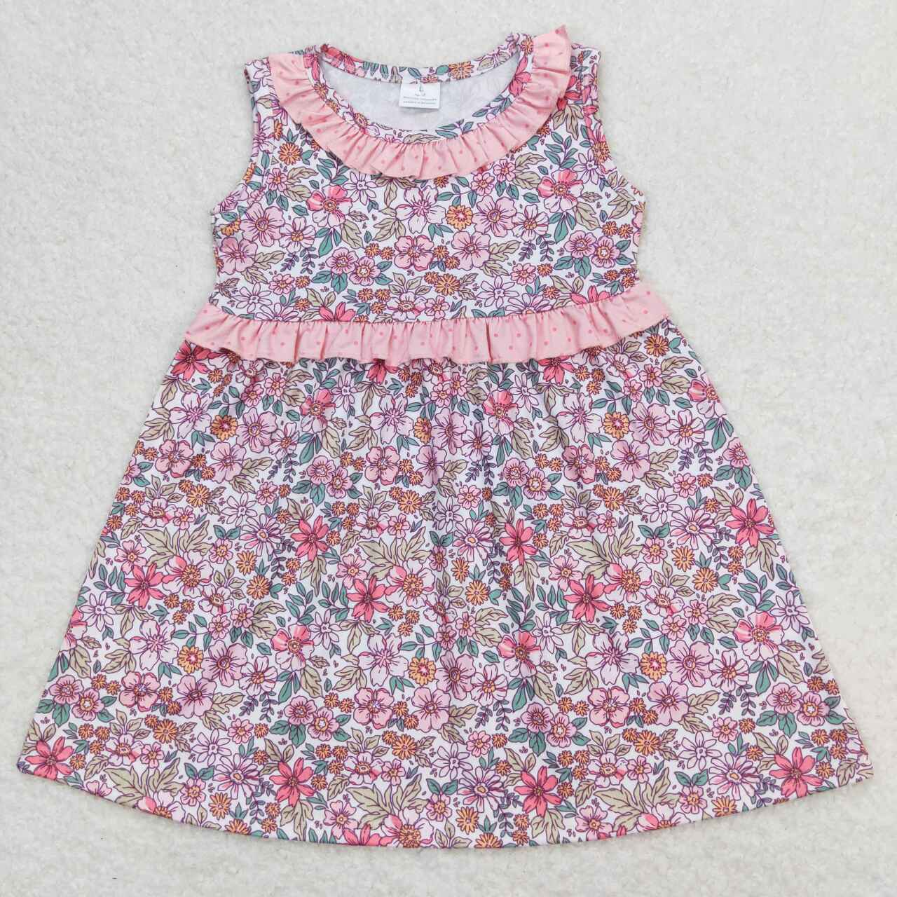 GSD0935 western flower short sleeve girl dress 202404 RTS