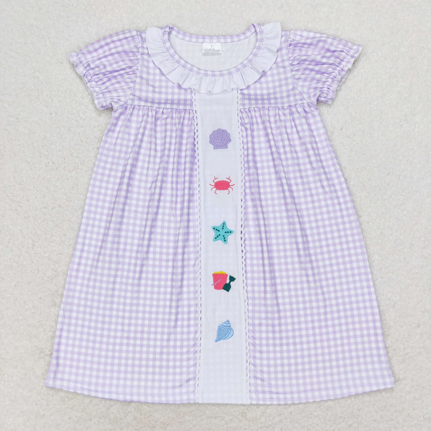 GSD1021 embroidery shells spring short sleeves girl dress 202406 RTS