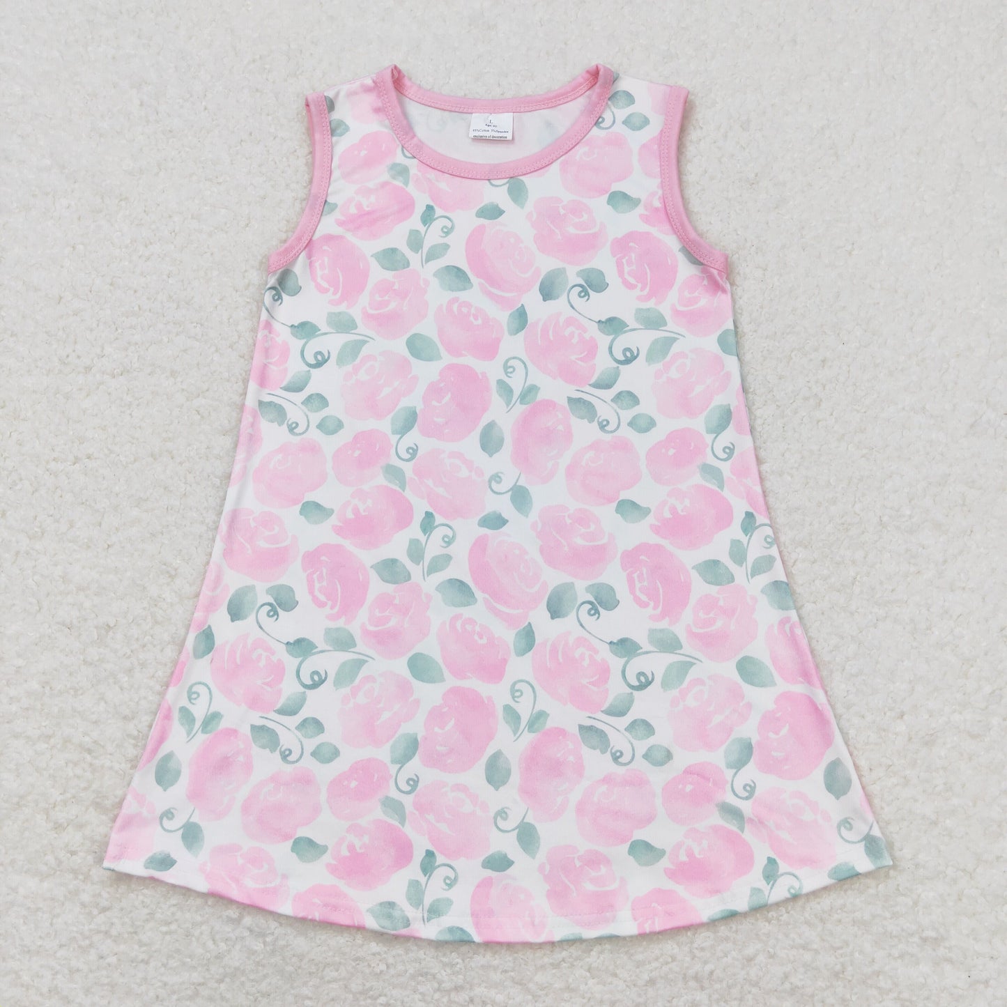 GSD1045 flower short sleeves girl dress 202404 RTS