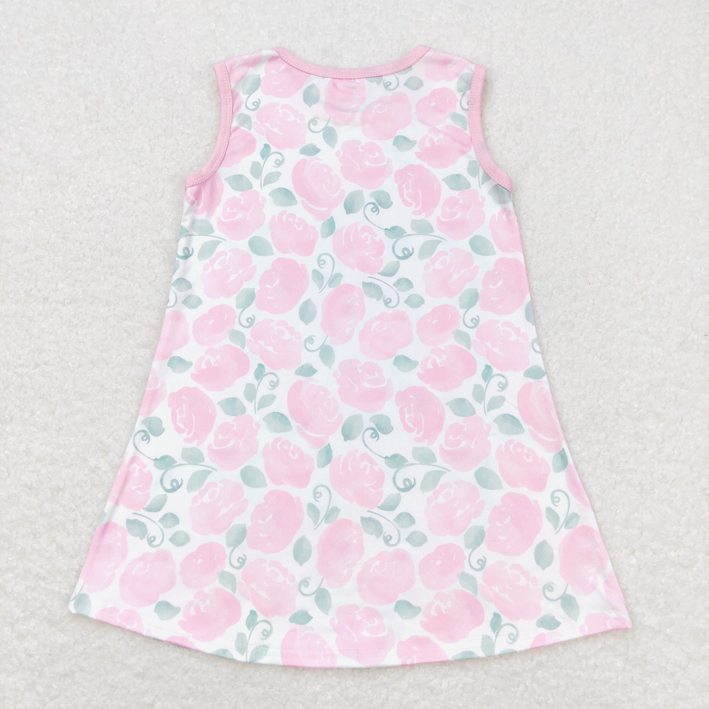 GSD1045 flower short sleeves girl dress 202404 RTS
