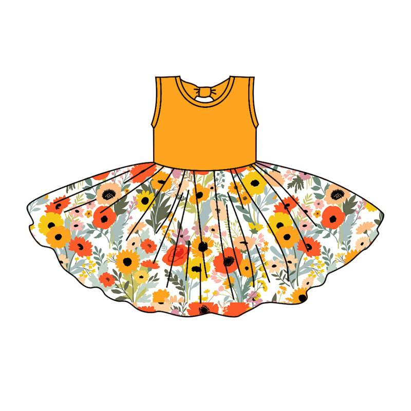 GSD1049 flower short sleeves girl dress preorder 202403