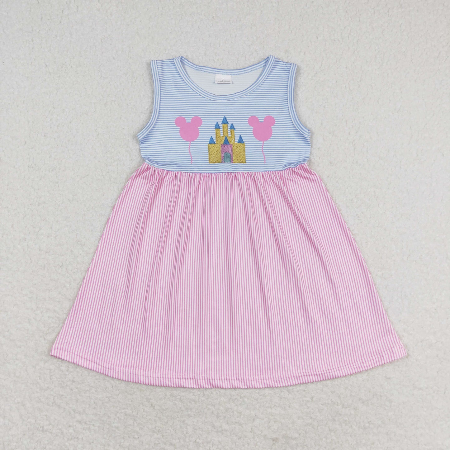 GSD1052 mouse short sleeves girl dress 202404 RTS sibling