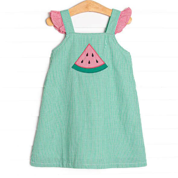 GSD1054 CUSTOM MOQ3 watermelon short sleeves girl dress 202403