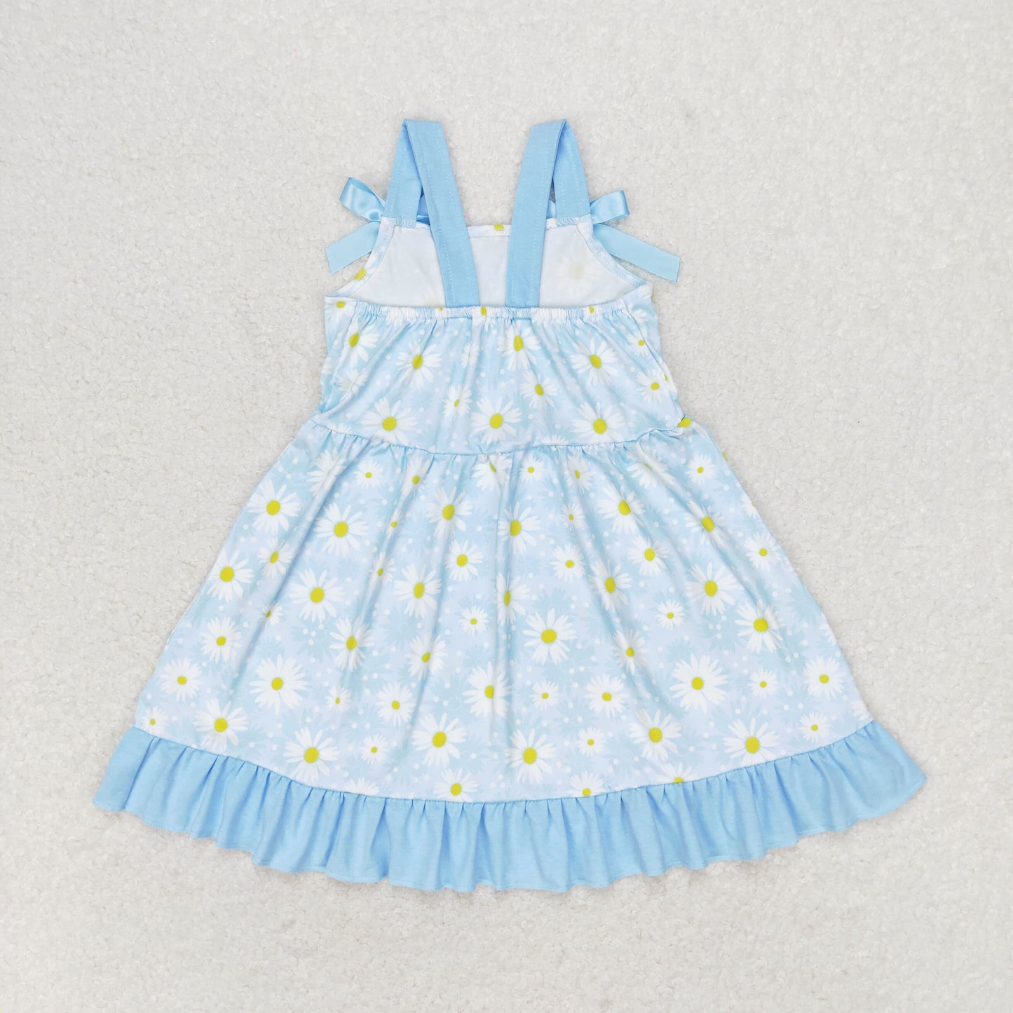 GSD1066 flower spring short sleeves girl dress 202405 RTS