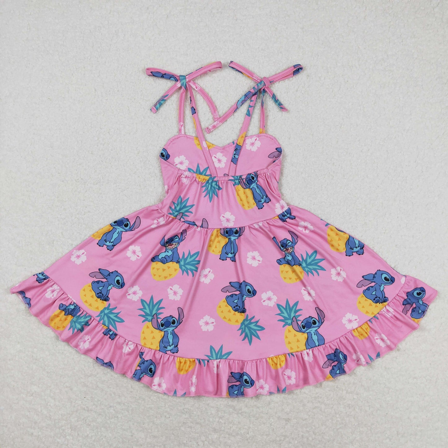 GSD1080 Stitch pineapple short sleeves girl dress 202405 RTS