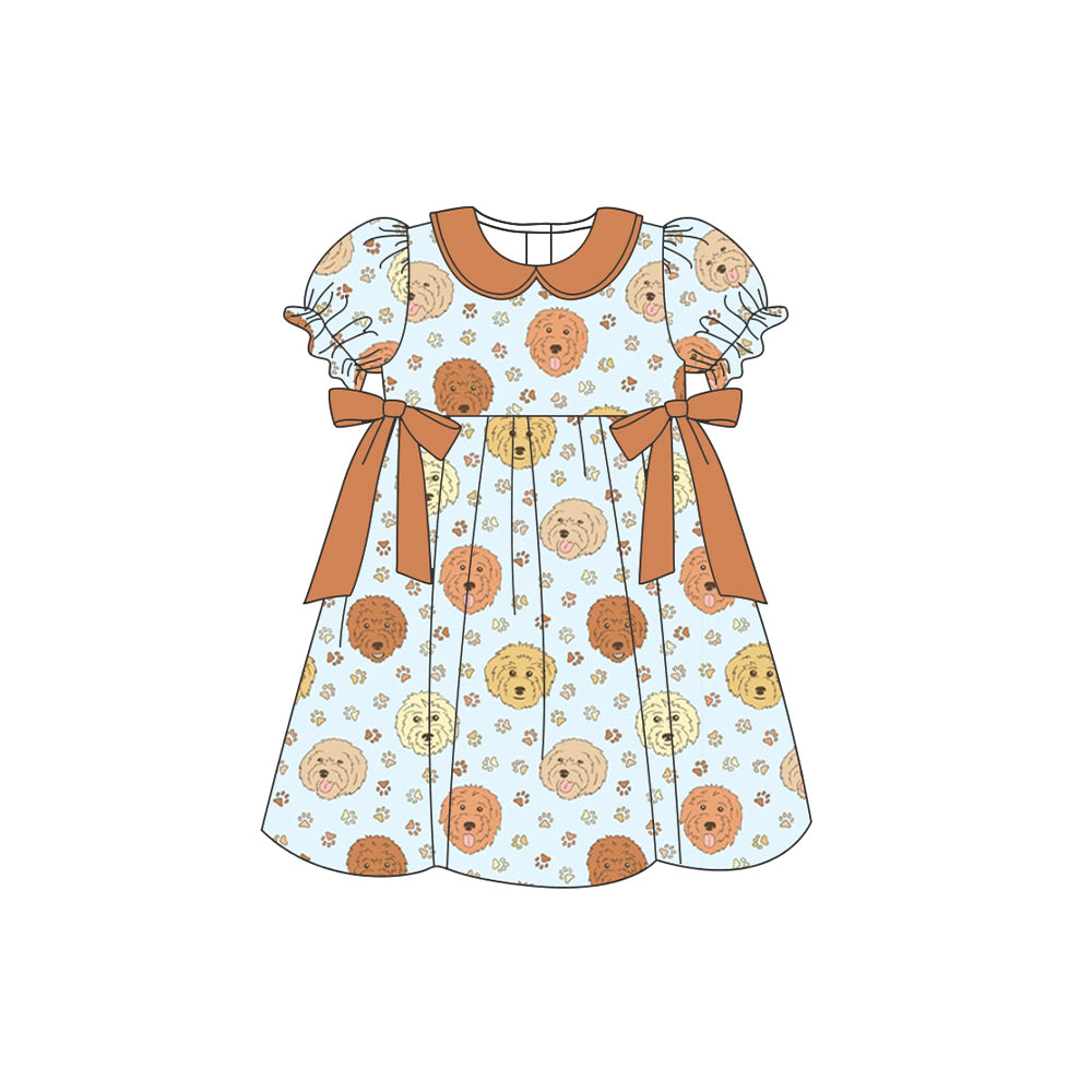 GSD1081 dog short sleeves girl dress preorder 202403