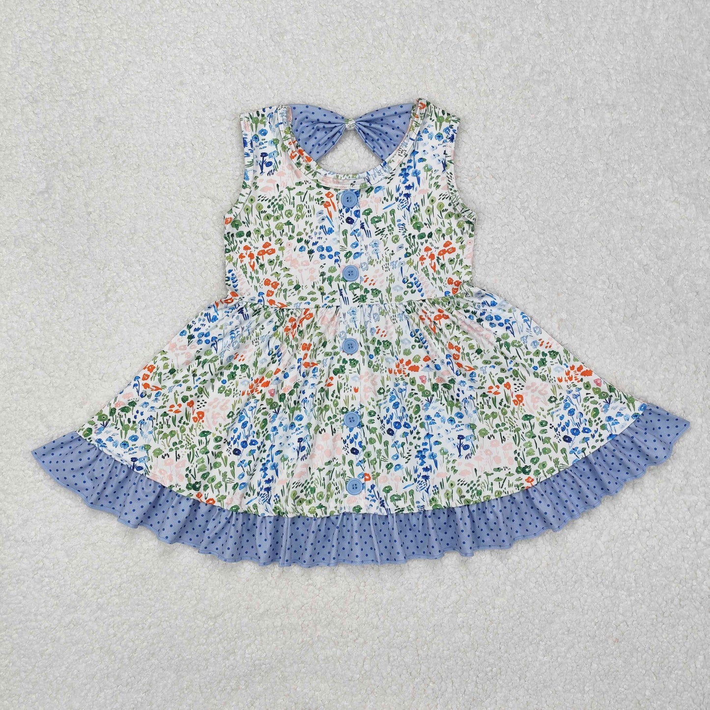 GSD1086 BOW Flowers girl dress 202412 sibiling RTS
