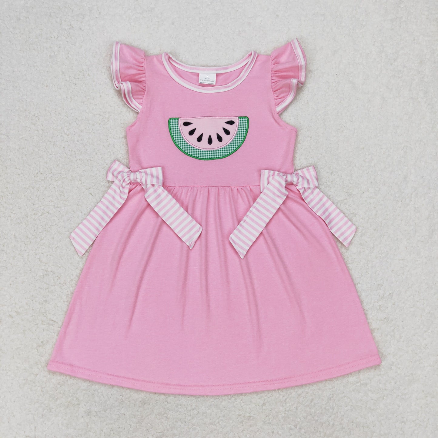 GSD1104 embroidery watermelon short sleeves girl dress 202405 rts