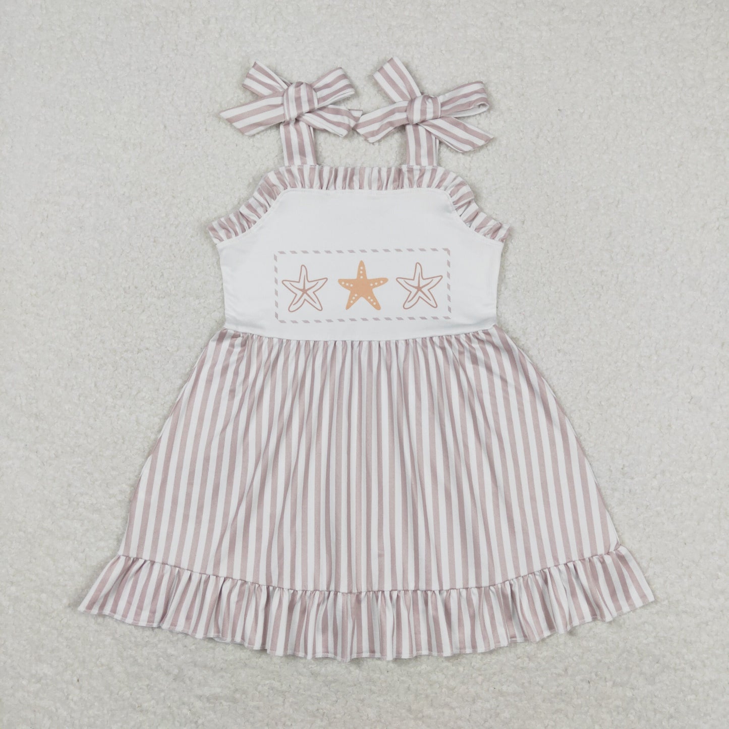 GSD1106 sea star short sleeves girl dress 202404 RTS
