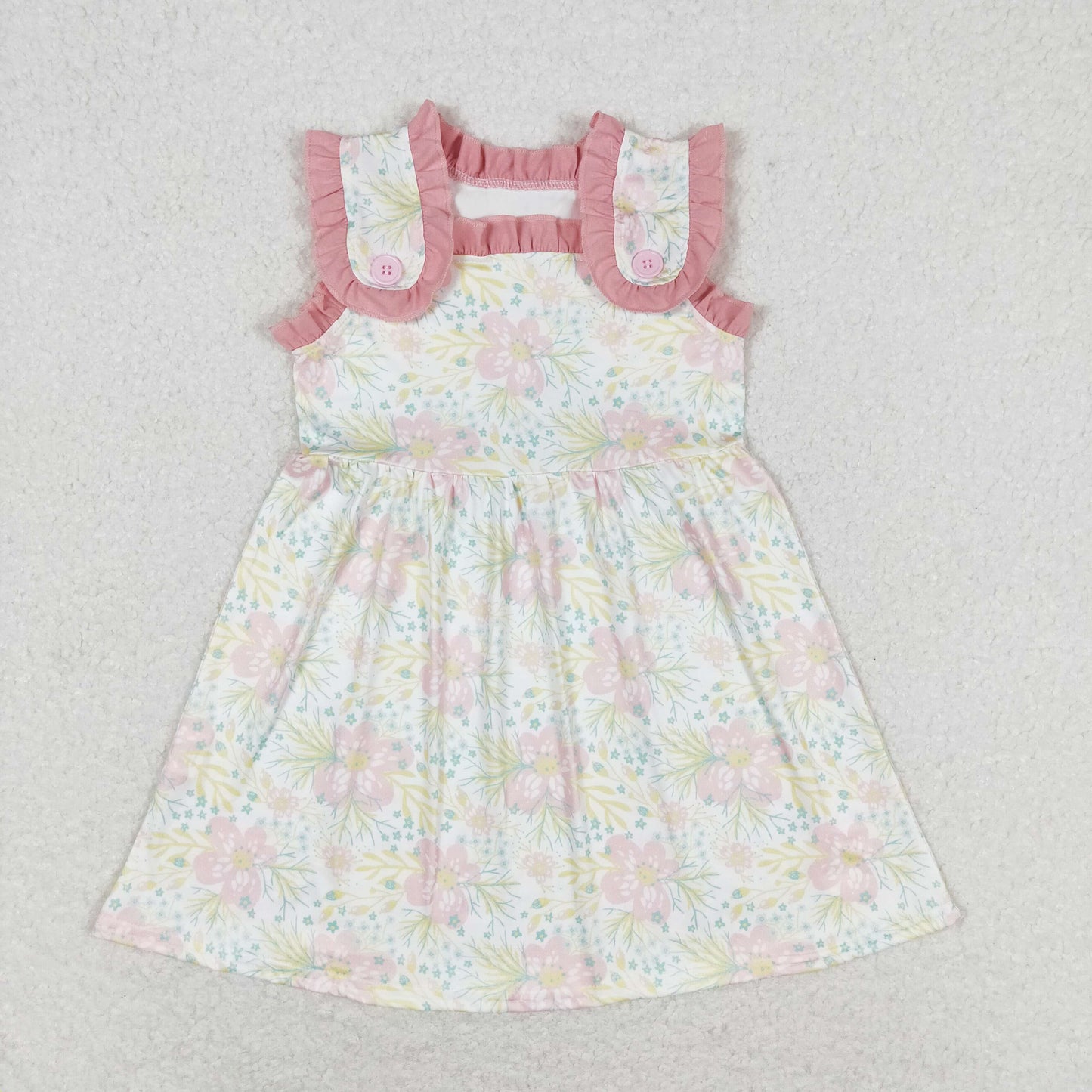 GSD1119 flower short sleeves girl dress 202405 RTS