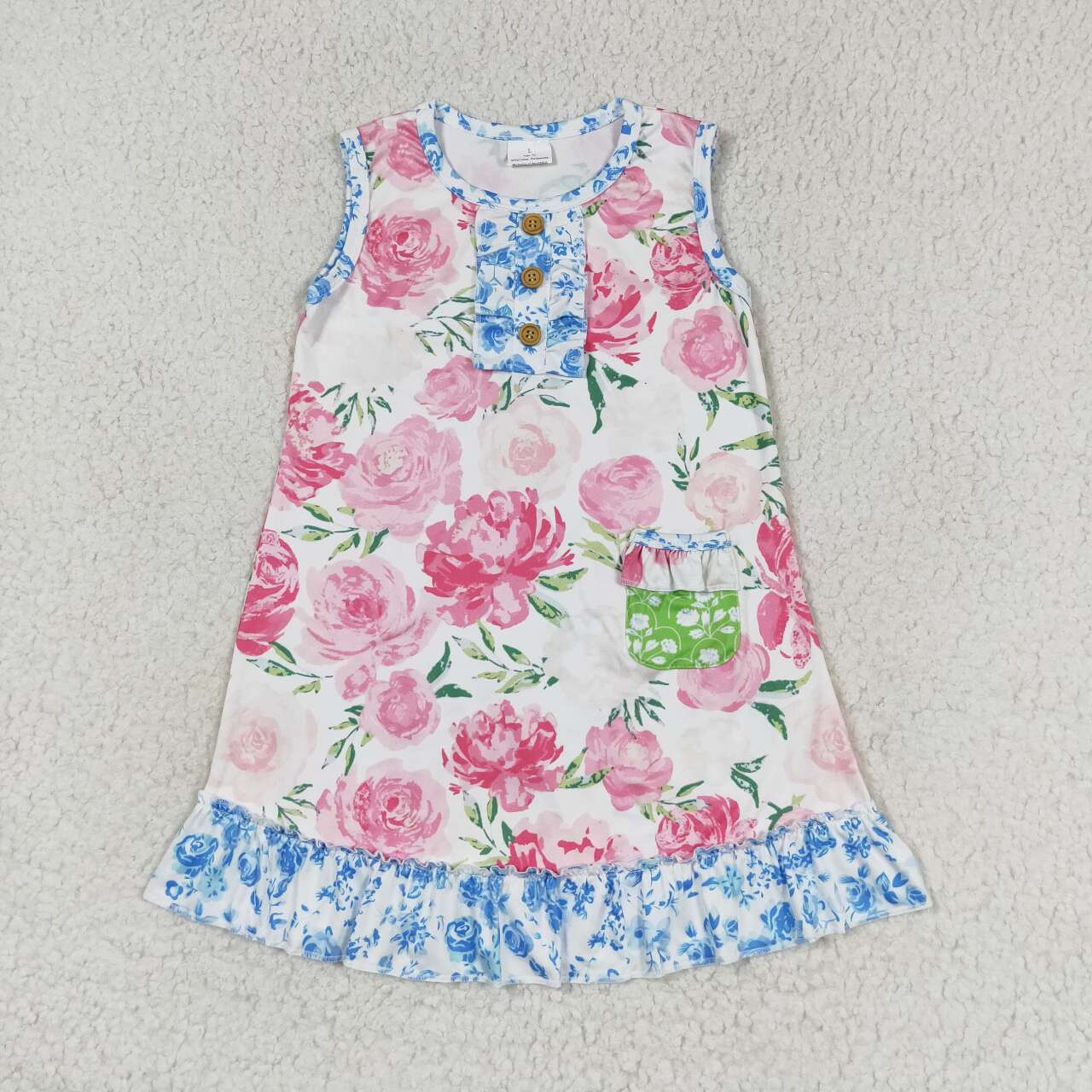 GSD1154 flower short sleeves girl dress RTS 202405