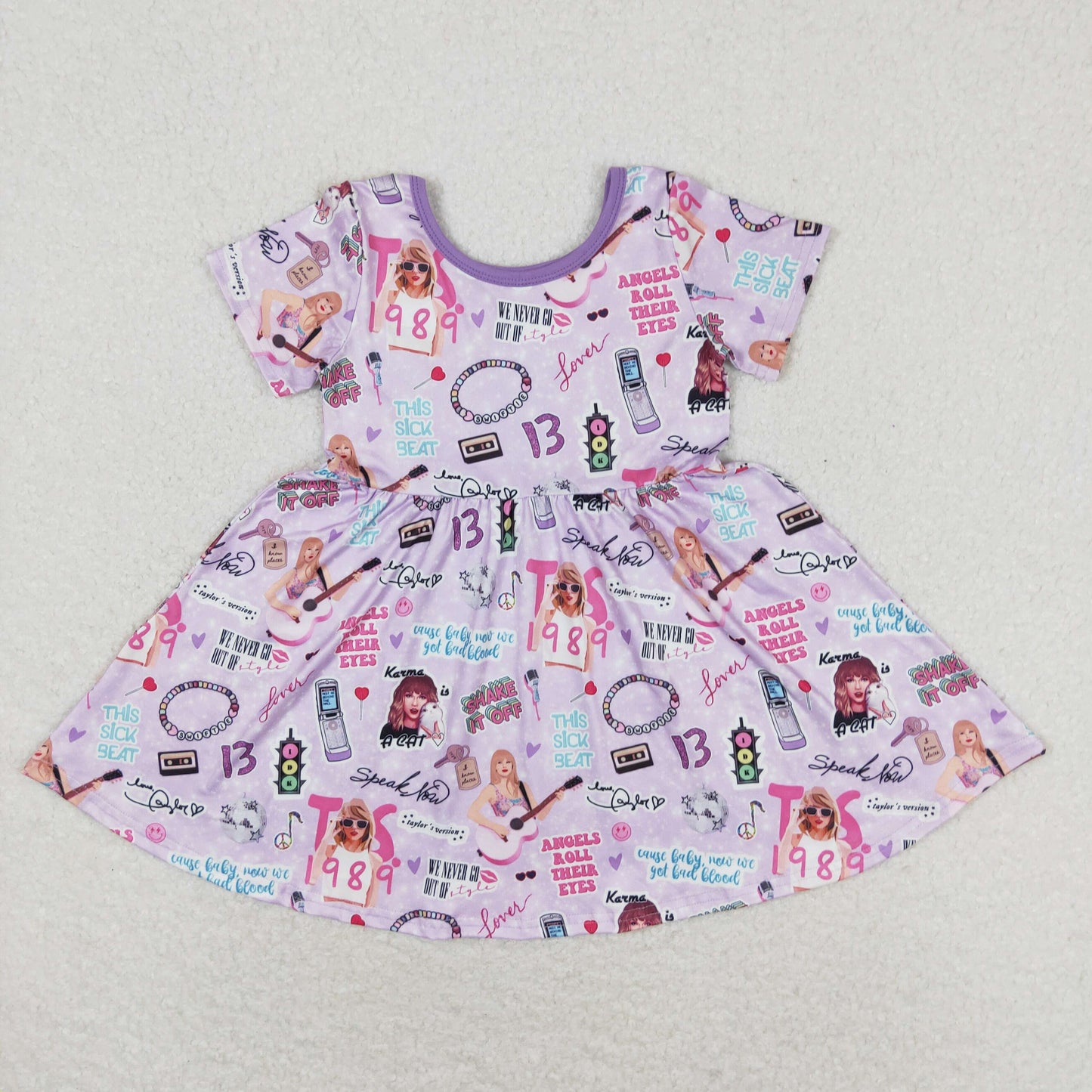 GSD1167 taylor swift 1989 short sleeves girl dress RTS 202405