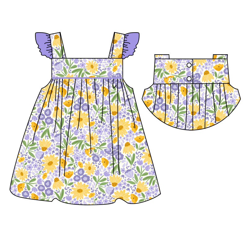 GSD1180 flower short sleeves girl dress preorder 202403