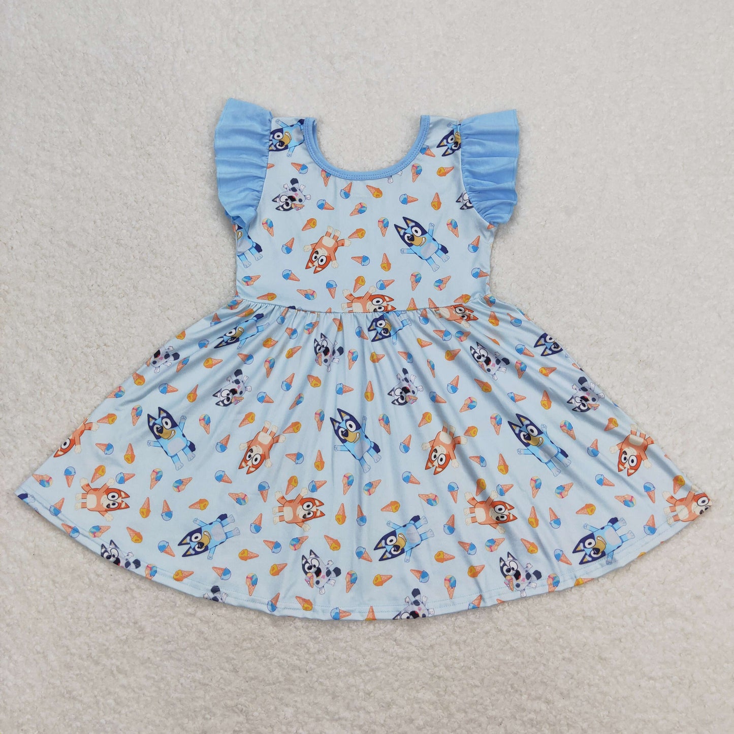 GSD1202 bluey dog girl short sleeves girl dress 202404 RTS
