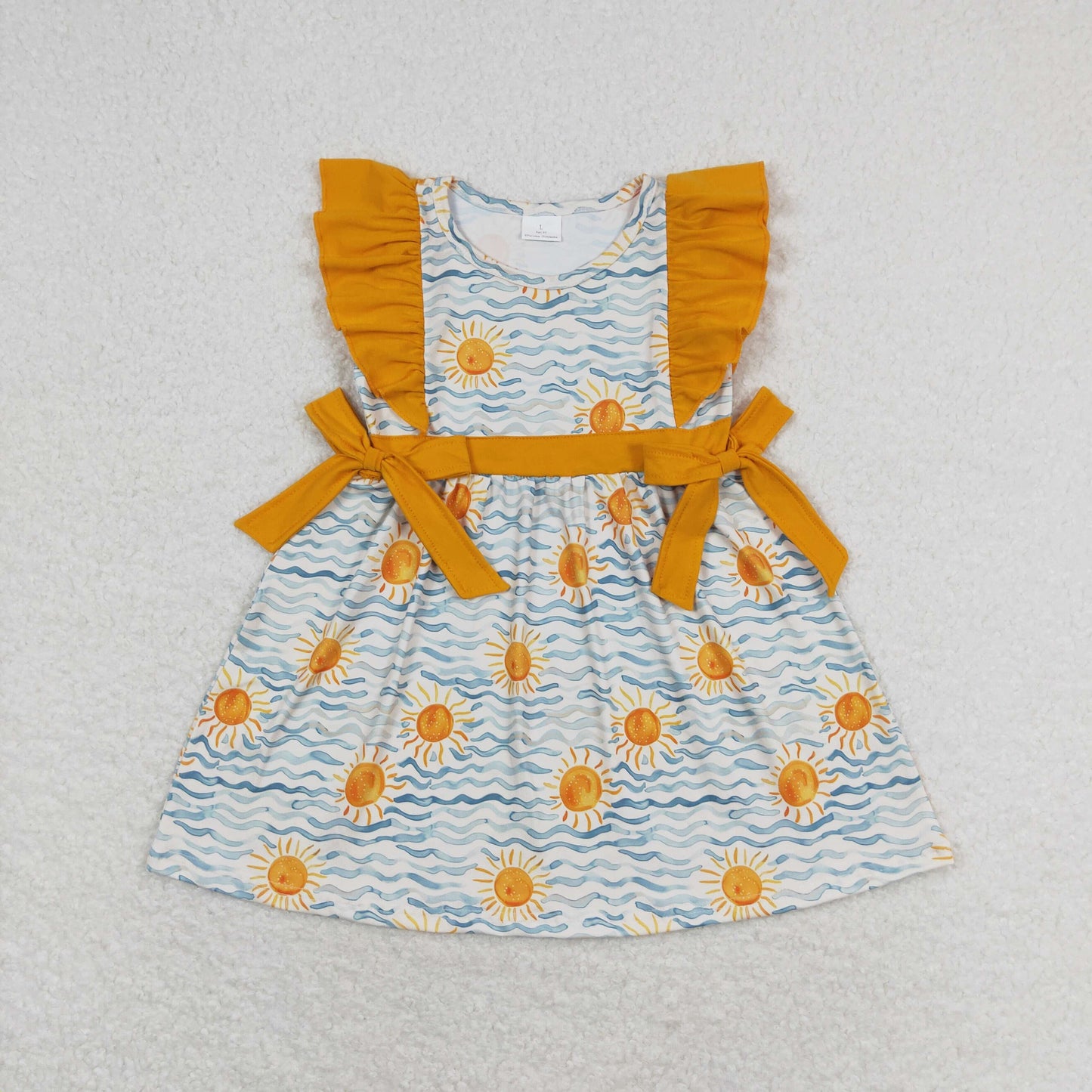 GSD1207 Sun flower girl short sleeves girl dress RTS 202405