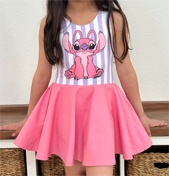 GSD1219 cartoon girl short sleeves girl dress preorder 202403