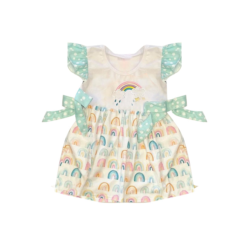 GSD1221 rainbow girl short sleeves girl dress preorder 202403