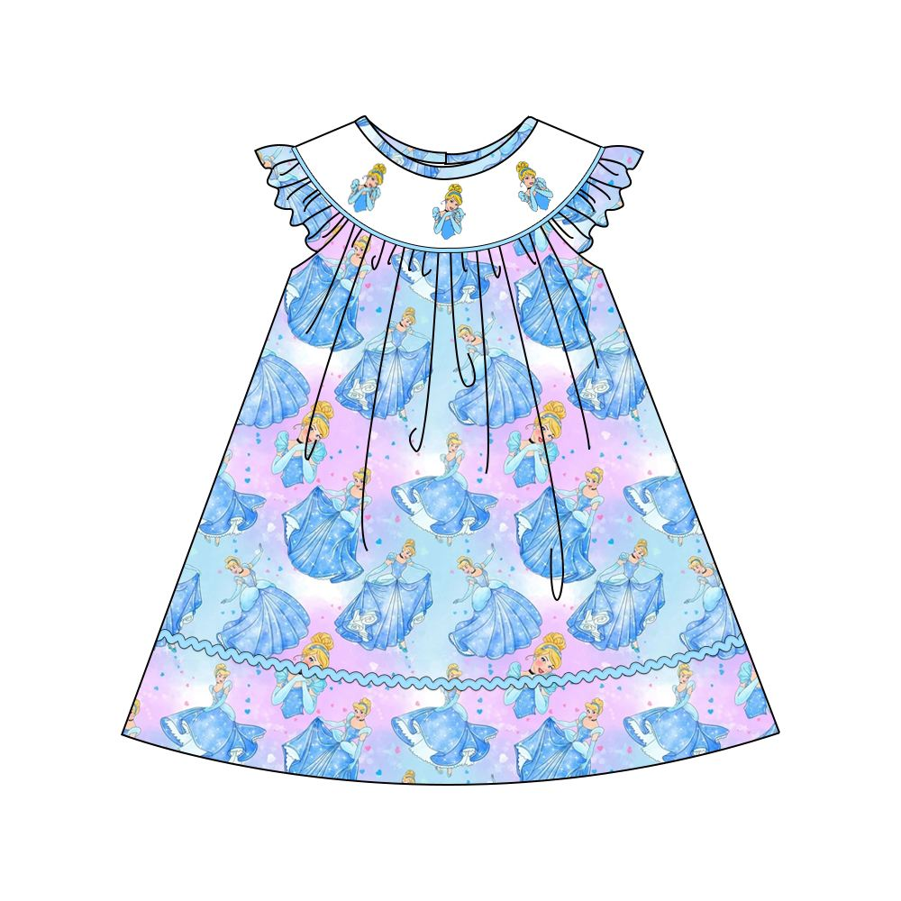 GSD1228 princess girl short sleeves girl dress preorder 202403