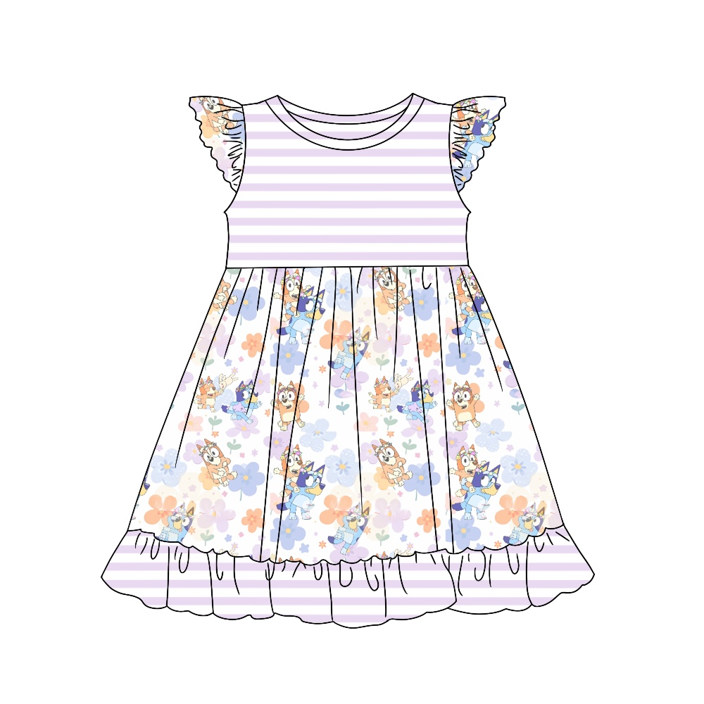 GSD1230 bluey dog girl short sleeves girl dress preorder 202403