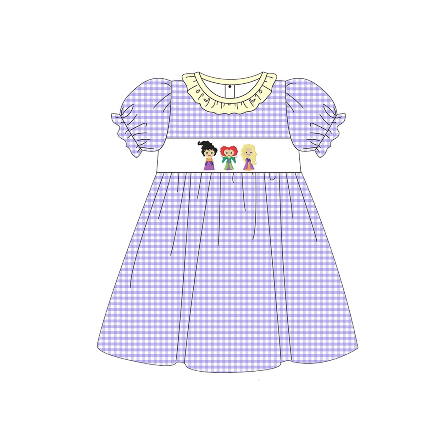 GSD1258 western Halloween pumpkin girl short sleeves girl dress preorder 202404