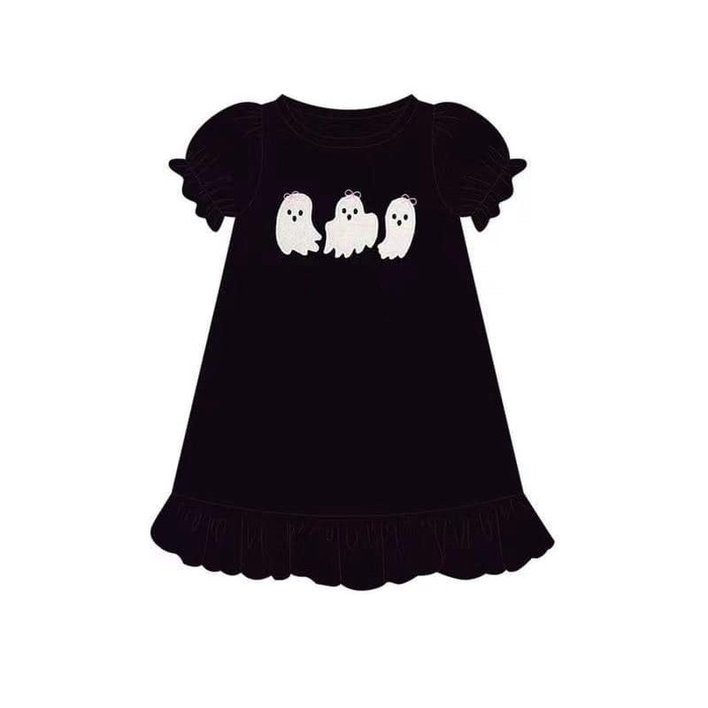 GSD1262 western Halloween pumpkin girl short sleeves girl dress preorder 202404