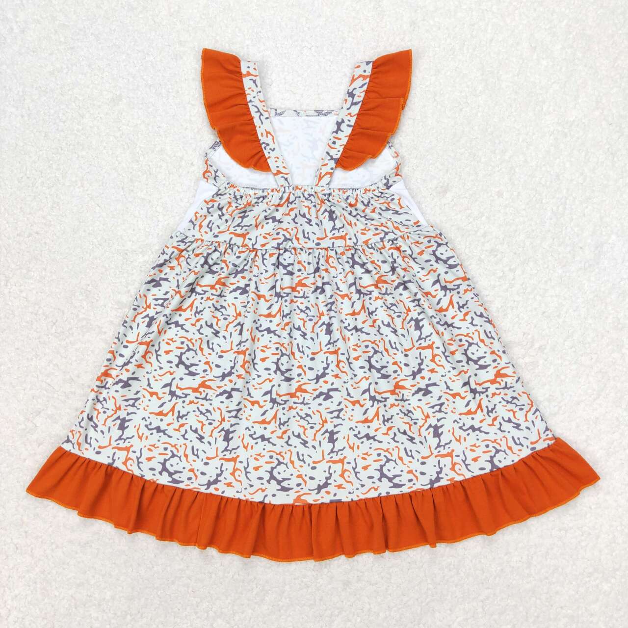Embroidery cartoon duck camo Sibling GSD1271 girl short sleeves girl dress 202406