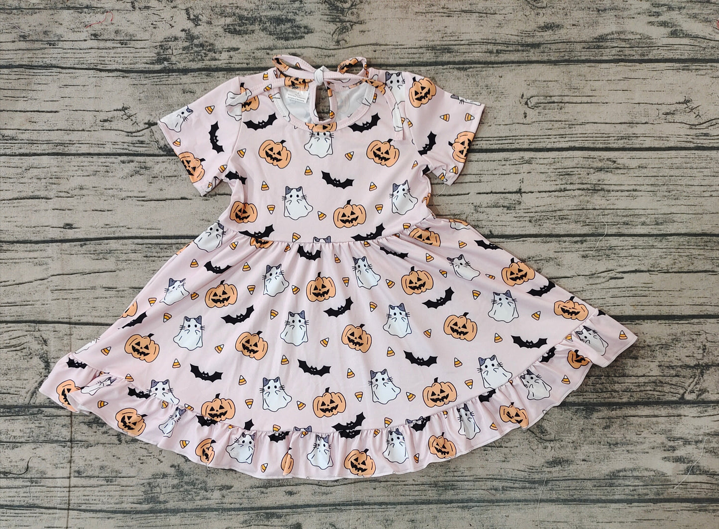 Halloween boo pumpkin GSD1375 sibling girl dress 202408 rts