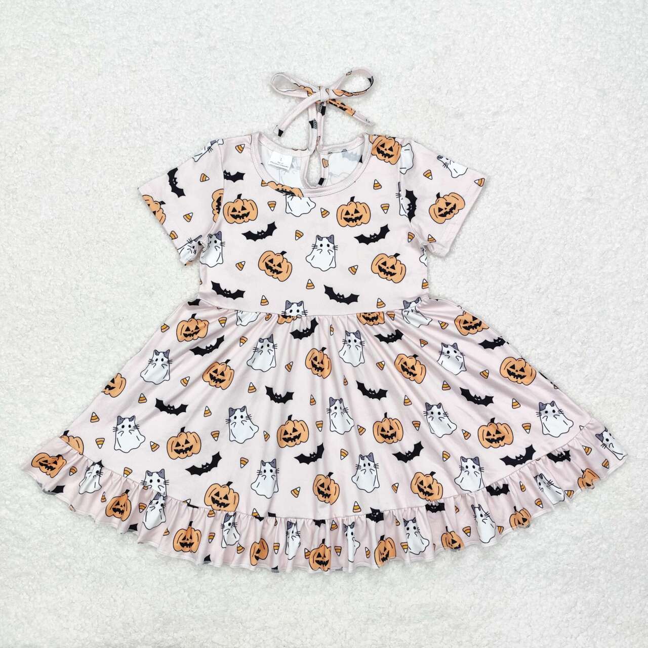 Halloween boo pumpkin GSD1375 sibling girl dress 202408 rts