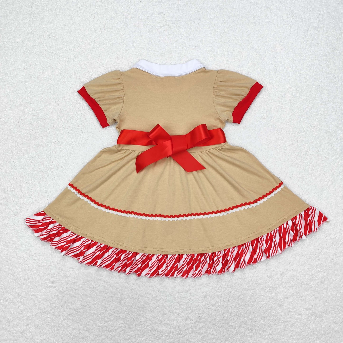 gingerbread princess bow sibling GSD1389 girl dress 202408 rts