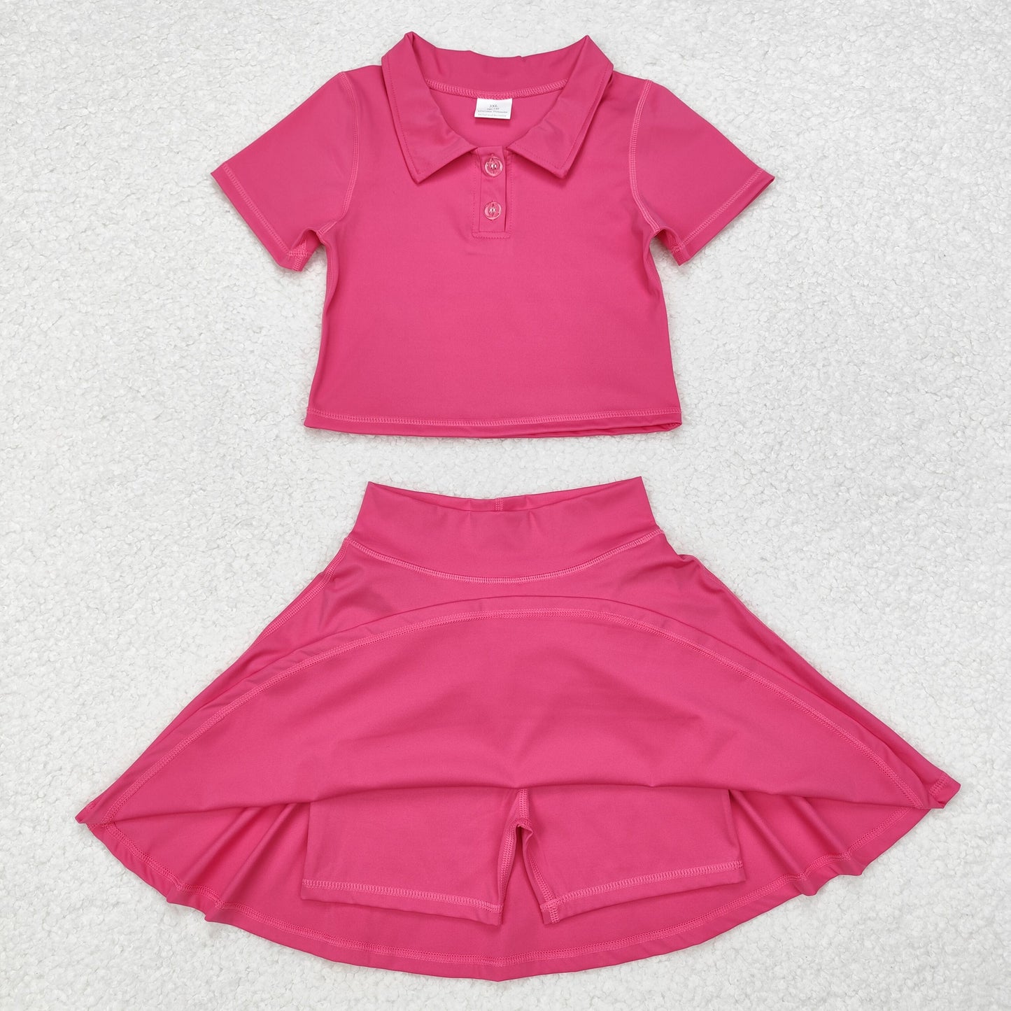 athletic dress yoga skirt solid color yoga cotton sibling pink GSD1391 girl dress 202410 RTS