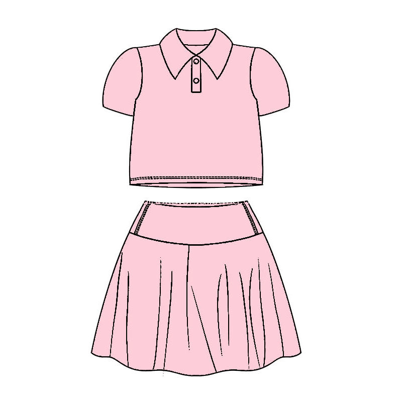 athletic dress yoga skirt yoga sports clothes solid color cotton sibling pink GSD1393 girl dress 202410 RTS