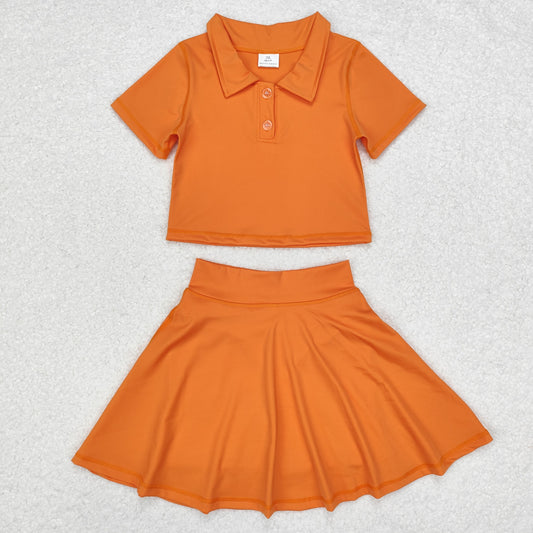athletic dress yoga SD1394sibling orange yoga skirt girl dress 202409 rts athletic dress