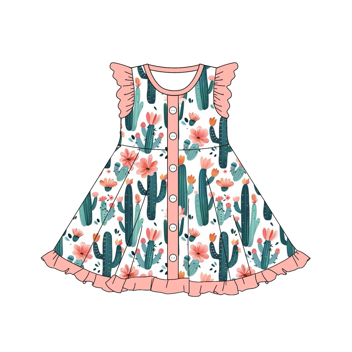 GSD1471 preorder western cactus girl dress sibling 202410