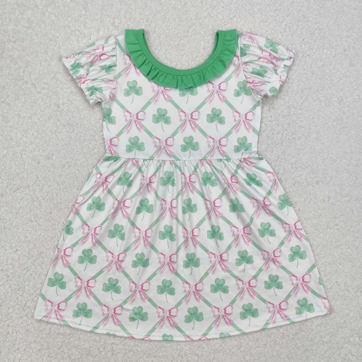 GSD1493 ST. Patrick lucky sibling girl dress 202412 RTS
