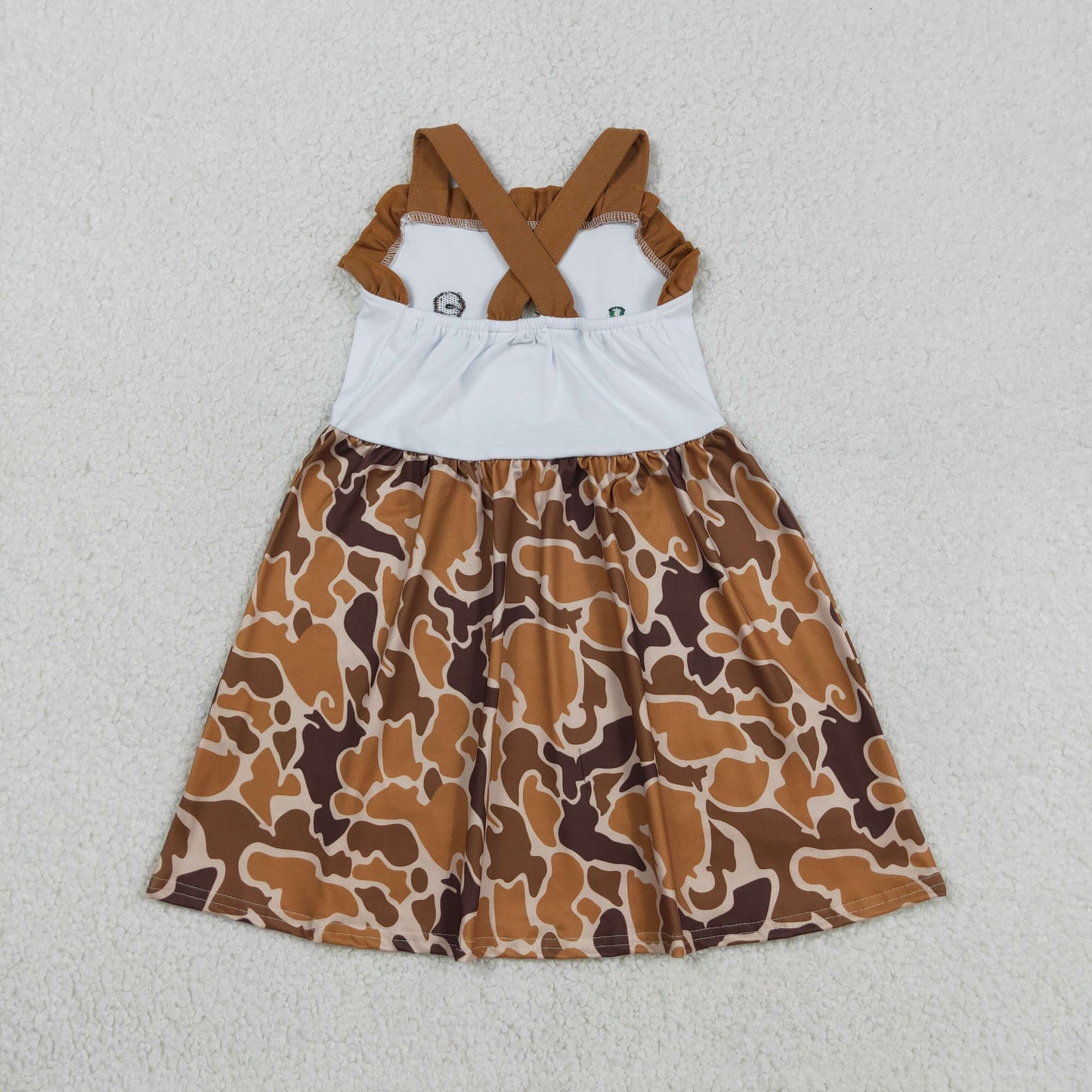GSD1518 duck dog Embroidery western flower purple girl dress 202603 RTS