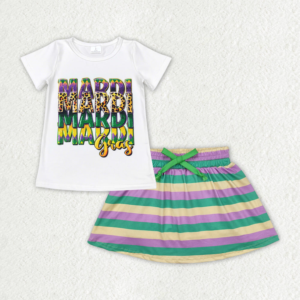 GSD1628组合 Mardi Gras skrit girl summer outfit 202411 RTS