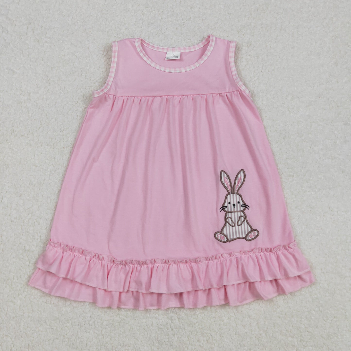 GSD1671 embroidery Easter bunny girl sibling girl dress 202502 RTS