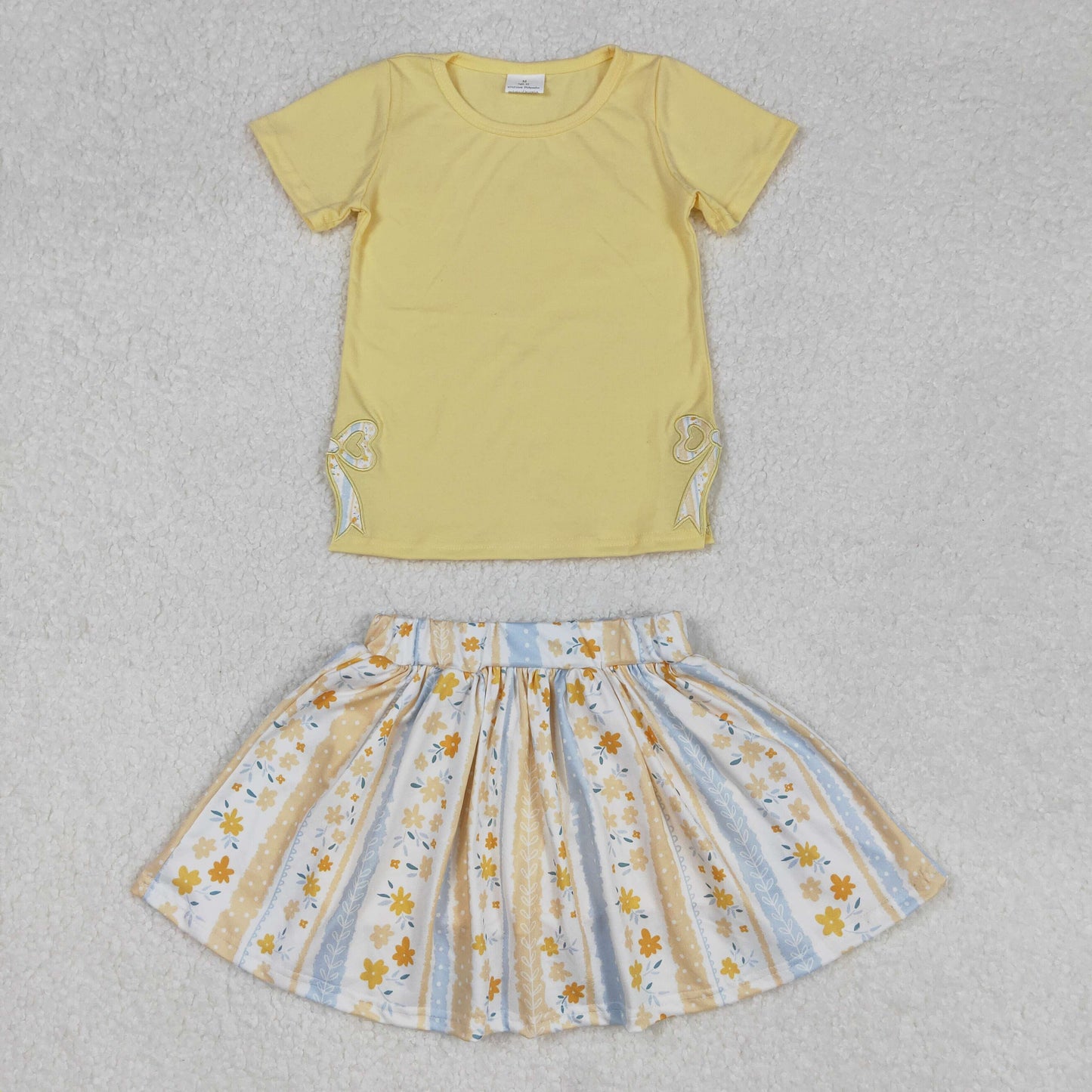 GSD1716 embroidery yellow flower skirt girl summer outfit 202502 RTS