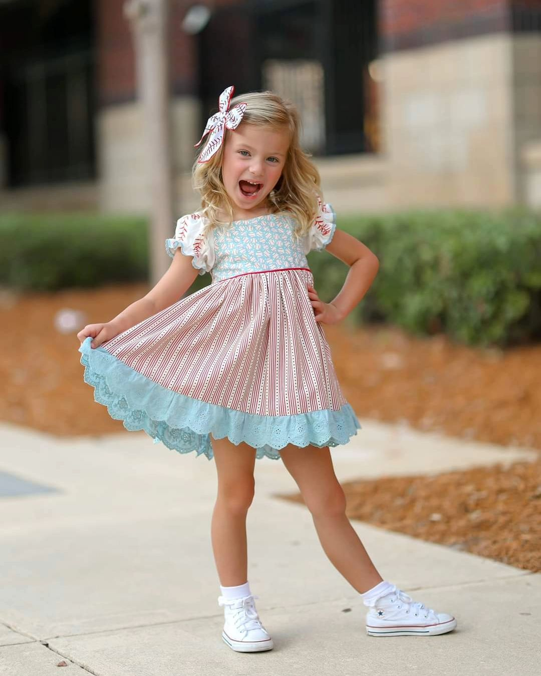 GSD1749 baseball girl dress 202503 RTS