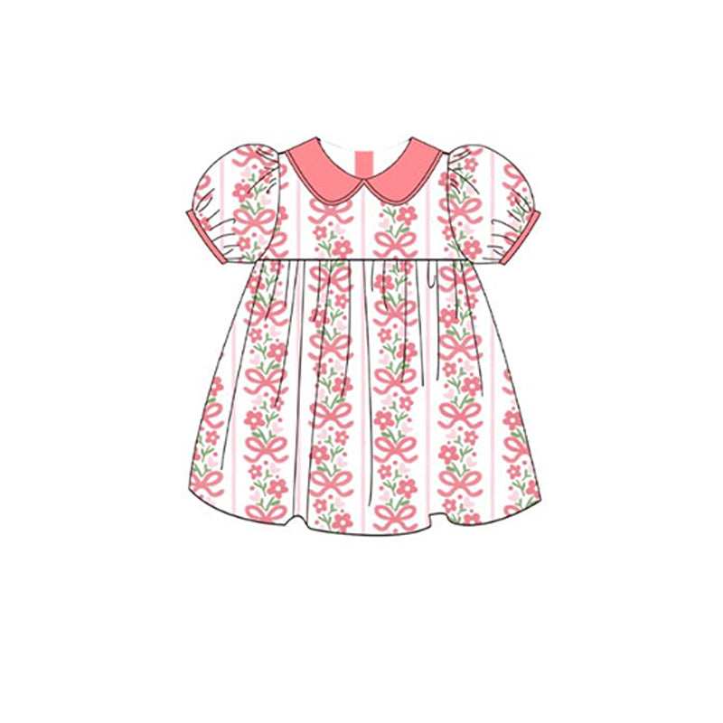 GSD1751 bow girl sibling girl dress 202412 preorder