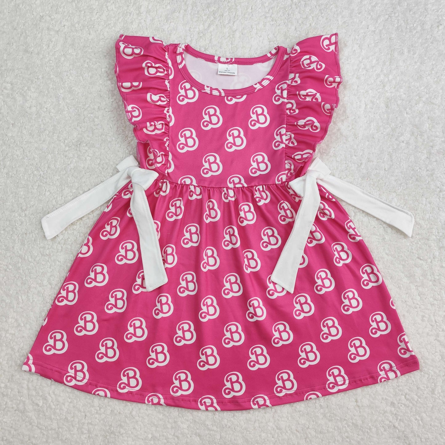 GSD1812 Barbie bow short sleeves girl dress 202502 RTS