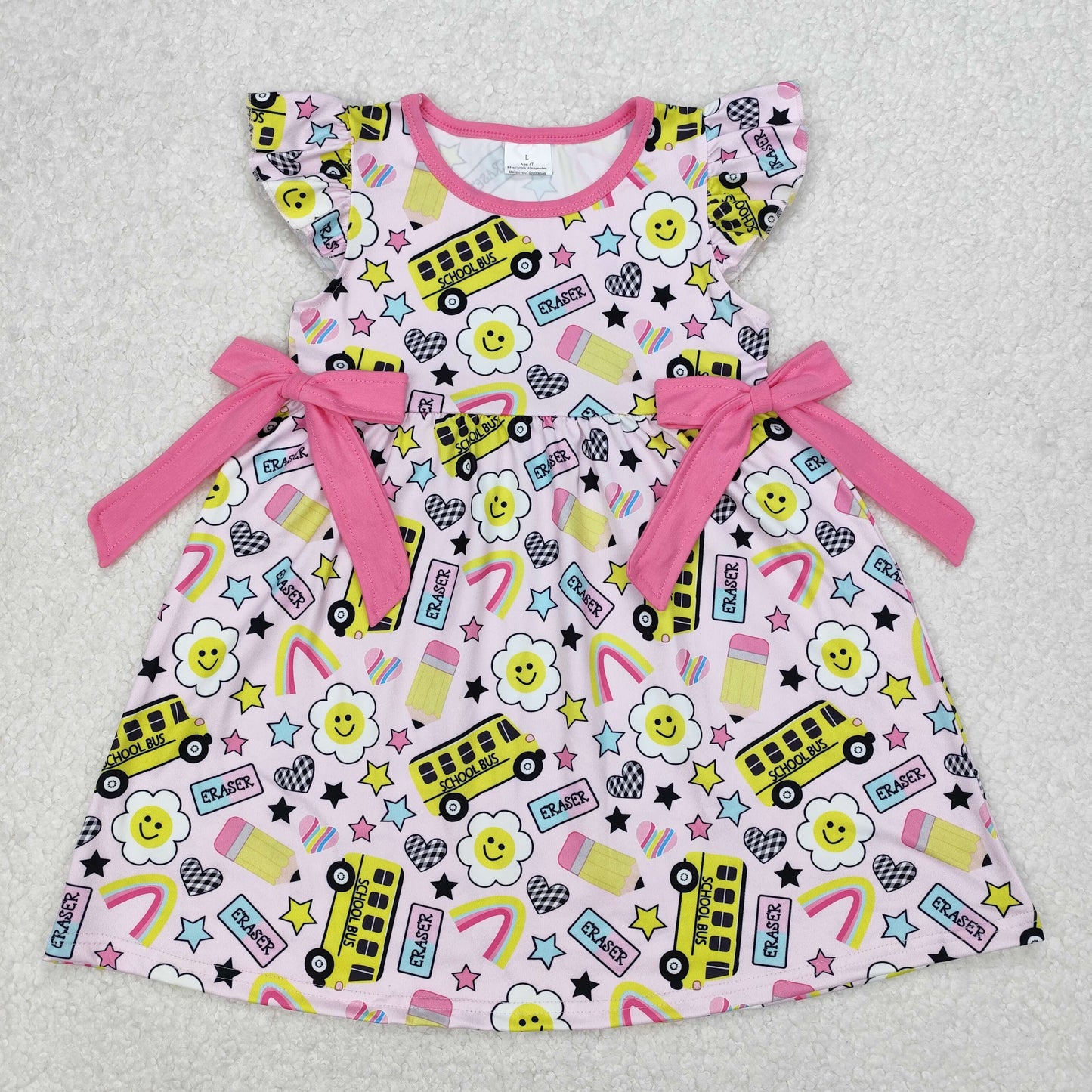 GSD1822  back to school bus  girl dress  202503 RTS