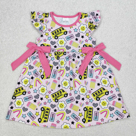 GSD1822  back to school bus  girl dress  202503 RTS