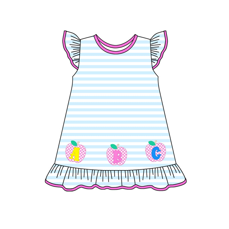 GSD1939 apples back to school short sleeves girl dress 202405 preorder